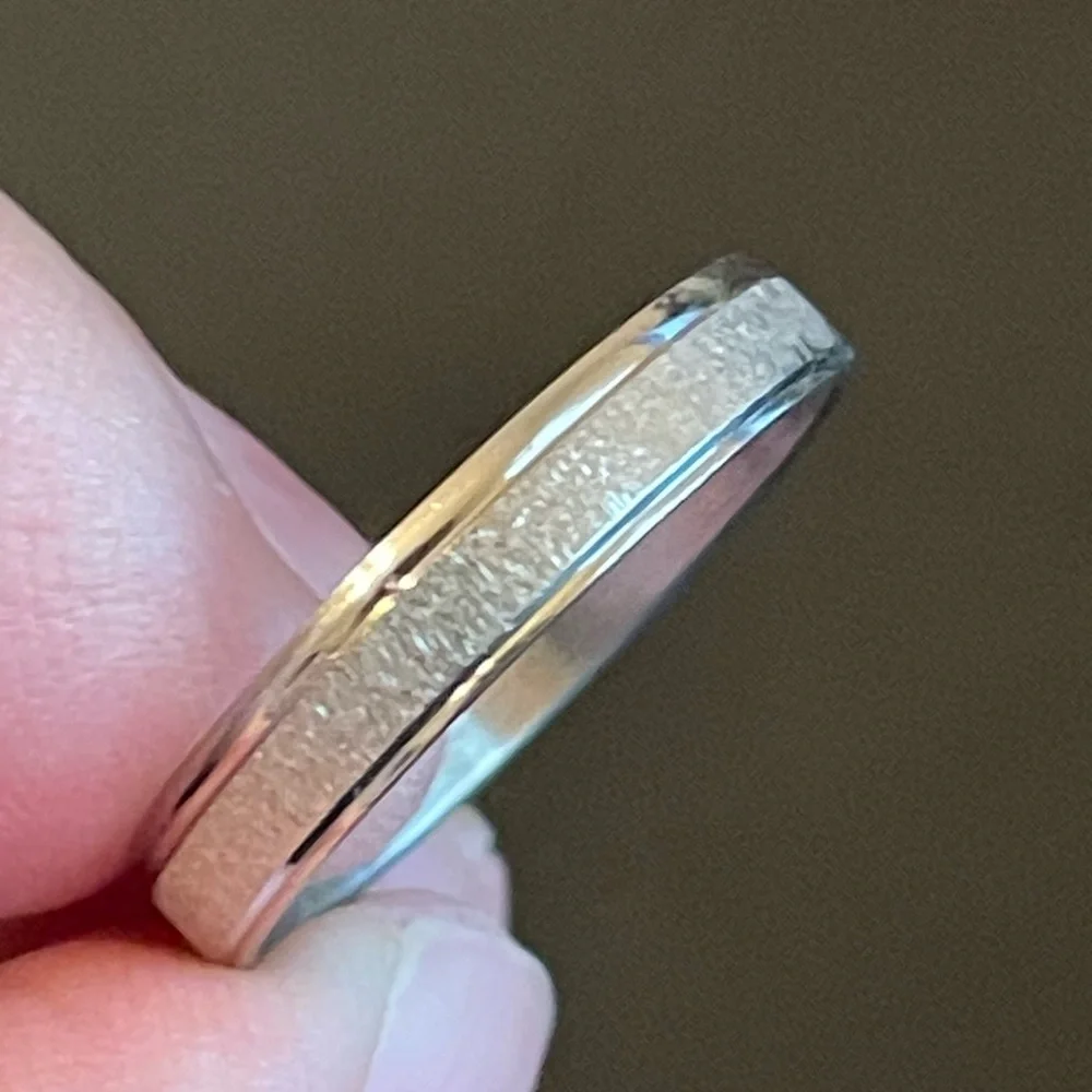 3mm stainless steel frosted ring - Picture 7 of 10
